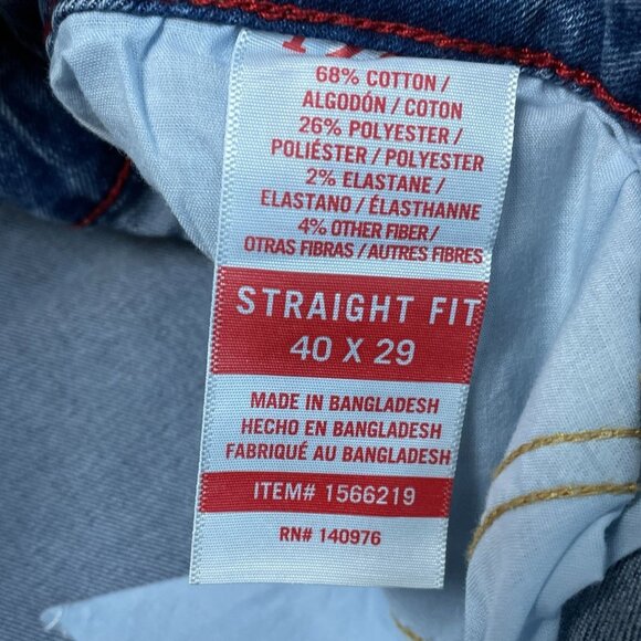 Izod Men's 40x29 Blue Saltwater Straight Fit Comfort Stretch Denim Jeans L1351 - Picture 7 of 11